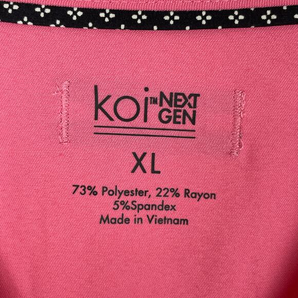 Koi Next Gen Hustle and Heart Rose Pink Scrub Top Short Sleeve 1019-054 Size XL - Picture 6 of 9